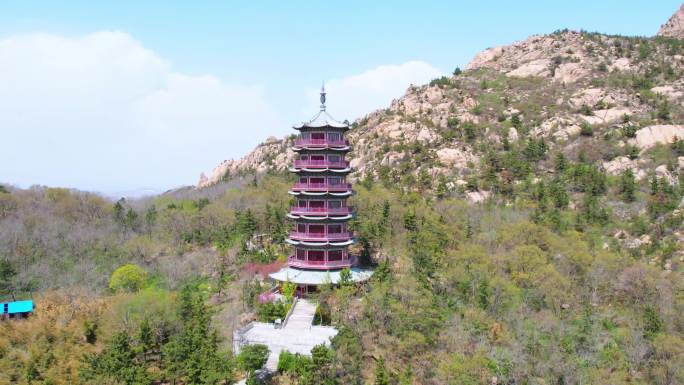 海岛古建筑群航拍