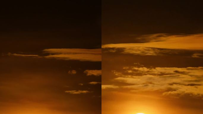 时间推移垂直视频戏剧性的日出与橙色的天空在一个阳光明媚的日子。