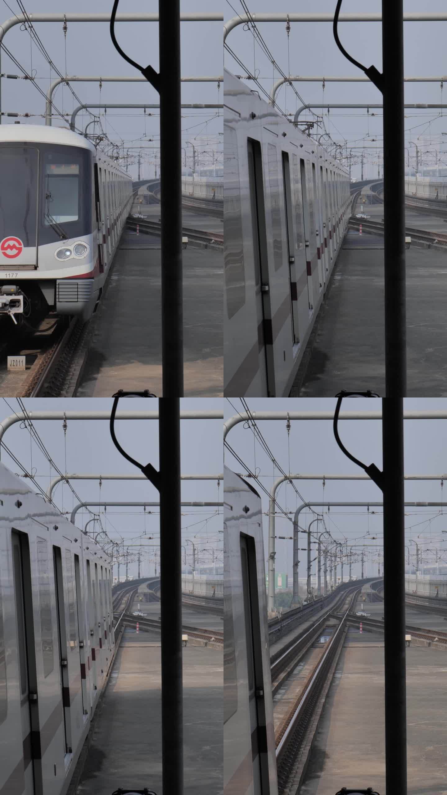 竖屏上海地铁11号线驶来进站