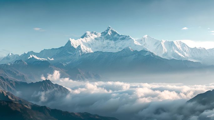 雪山 云海  日出