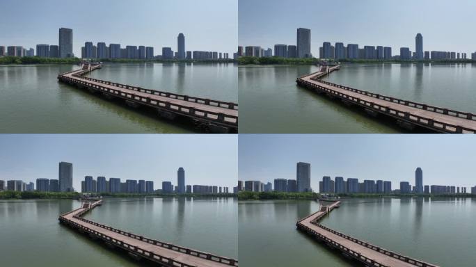 绍兴柯桥瓜渚湖城市风景