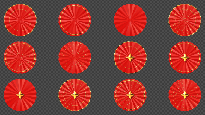 12组折叠圆形旋转动画