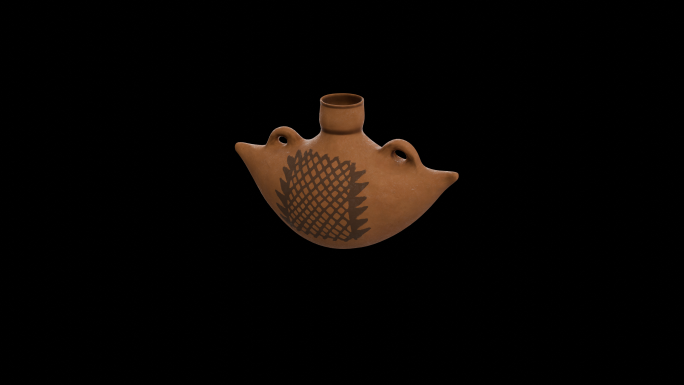 船形彩陶壶仰韶文化新石器时代文物透明