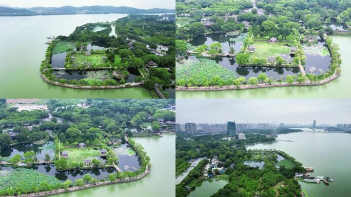 江苏无锡蠡园4A景区航拍