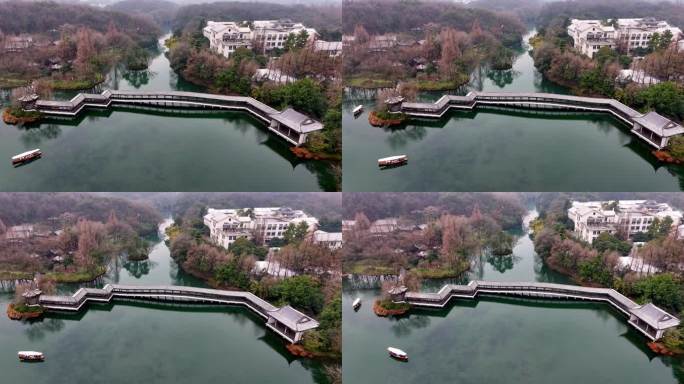 中国杭州西湖浴鹄湾霁虹桥雪景