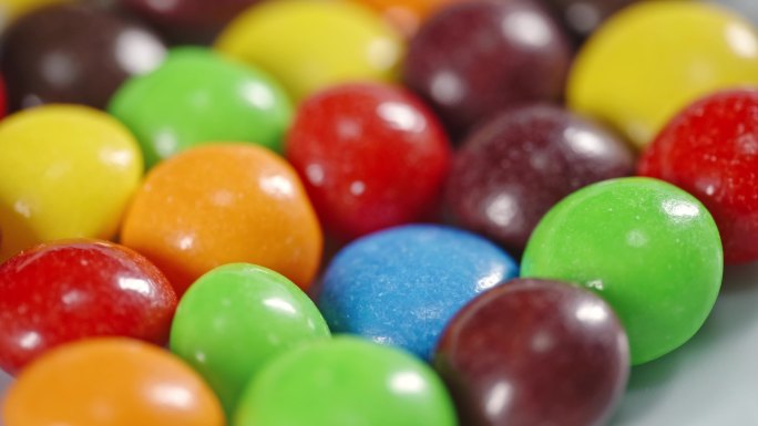 彩虹糖糖果巧克力豆特写