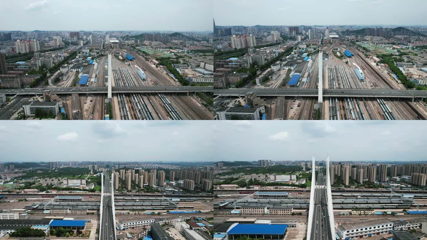 江苏徐州和平大桥交通航拍