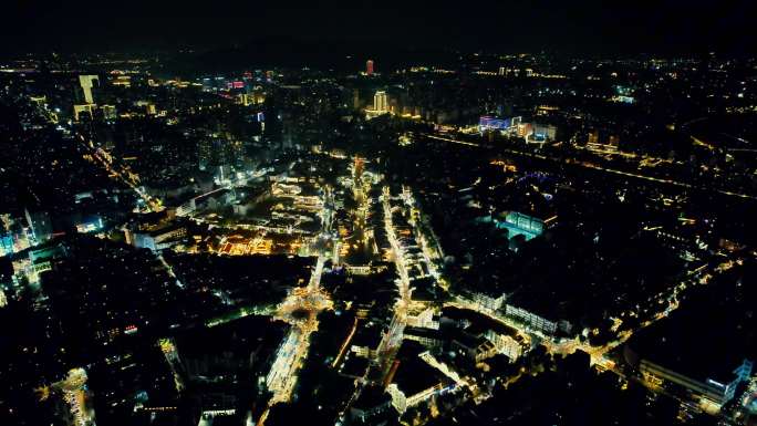 江苏南京秦淮河夫子庙夜景航拍