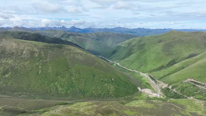 航拍四川阿坝黑水县雅克夏高山草甸