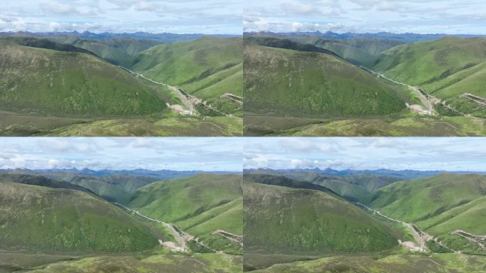 航拍四川阿坝黑水县雅克夏高山草甸