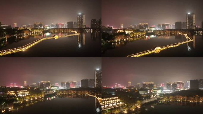 绍兴柯桥瓜渚湖夜景 城市夜景