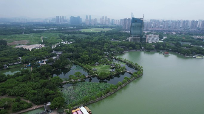 江苏无锡蠡湖风光航拍