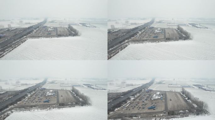 雪后的高速服务区