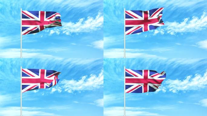 英国国旗空中飘扬