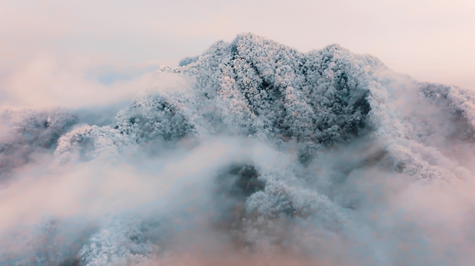 太华山航拍雪景4k