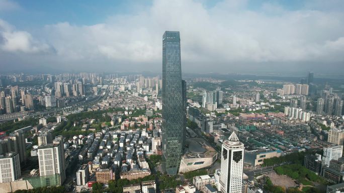 江苏镇江苏宁广场地标建筑航拍