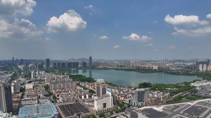 绍兴柯桥瓜渚湖城市风景