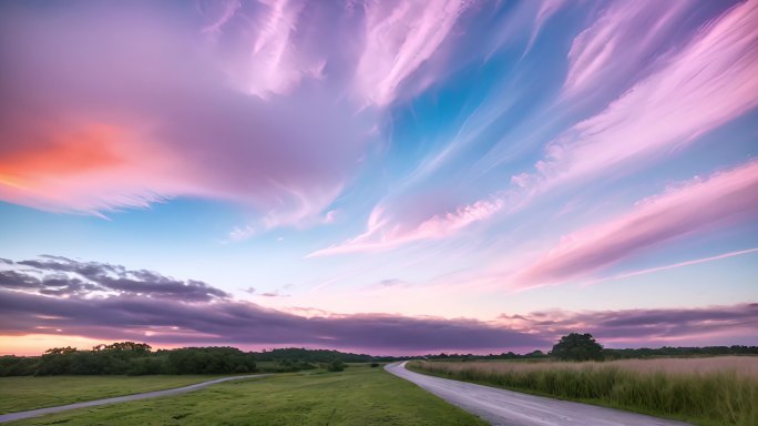 傍晚天空 乡村晚霞 天空晚霞