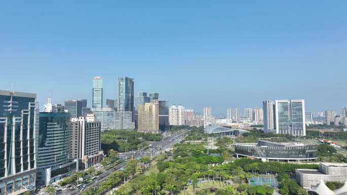 惠州市政府办公大楼航拍惠州市中心建筑风光