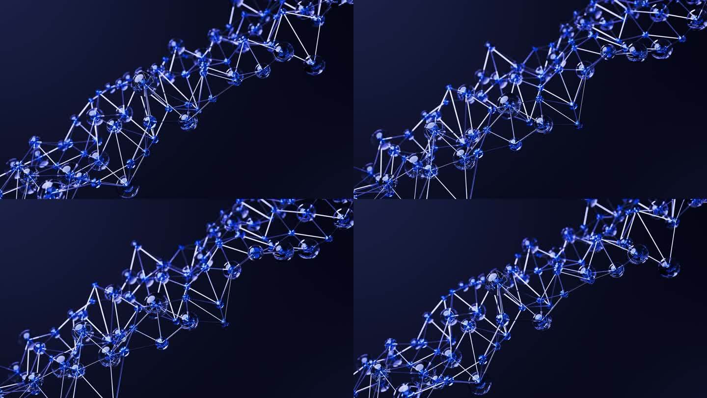 DNA分子链球状网.3D渲染