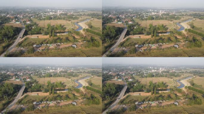 无人机拍摄的乡村公路航拍图。