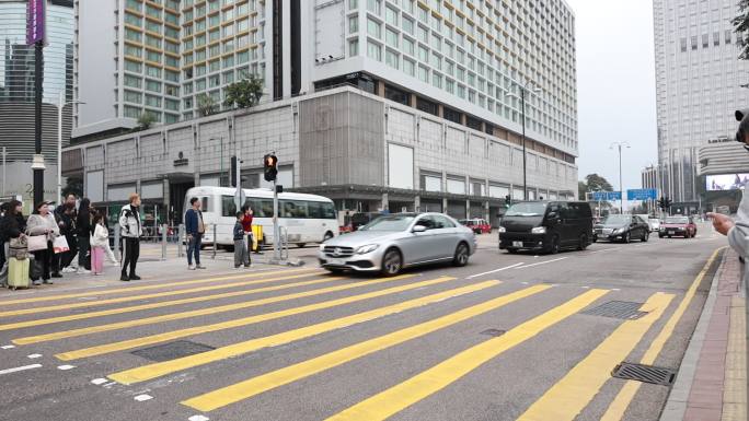香港街景车流人流