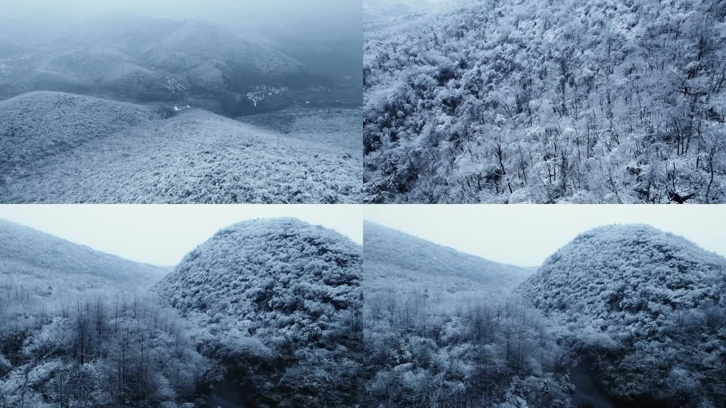 银屏山航拍雪景4K
