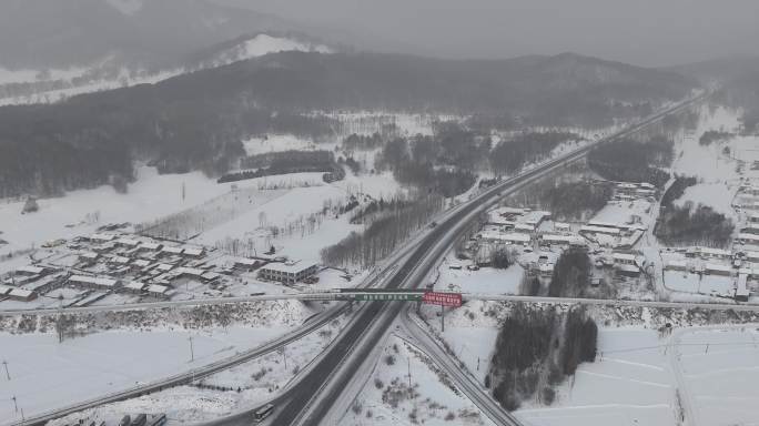 4K航拍黑龙江哈尔滨市雪国风光