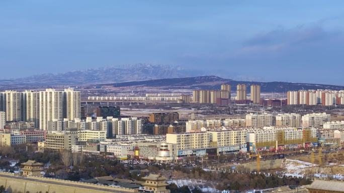 山西大同城市空镜航拍