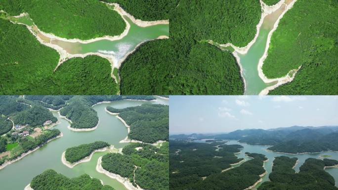 航拍祖国大好河山南漳三道河景区