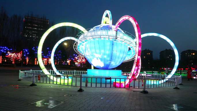 北京迎新春龙年灯会景观