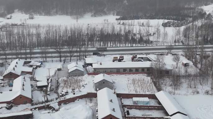 航拍黑龙江哈尔滨市雪景