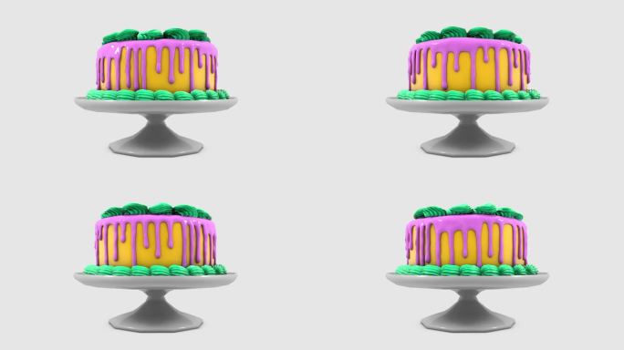 生日蛋糕的3d动画