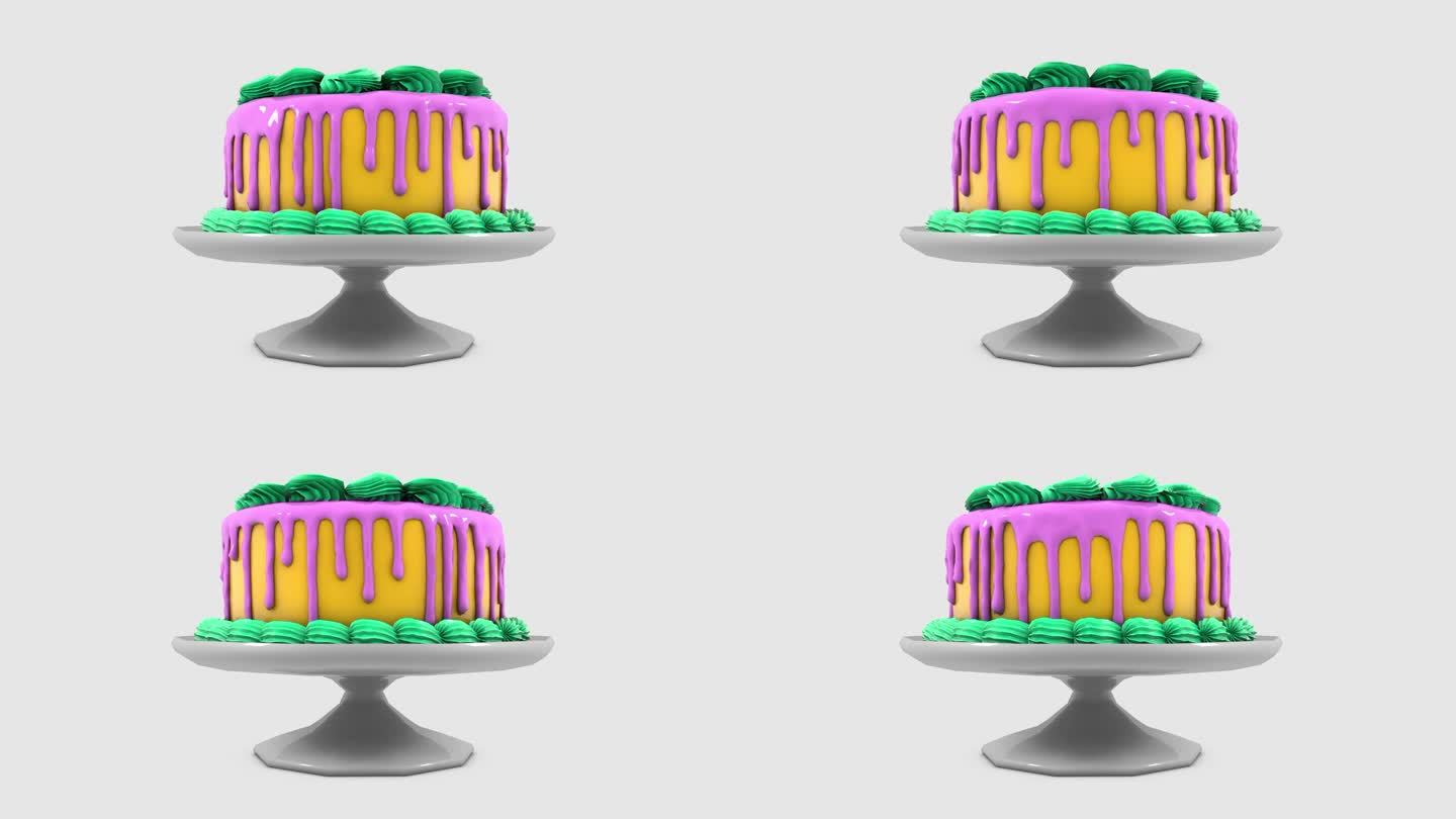 生日蛋糕的3d动画