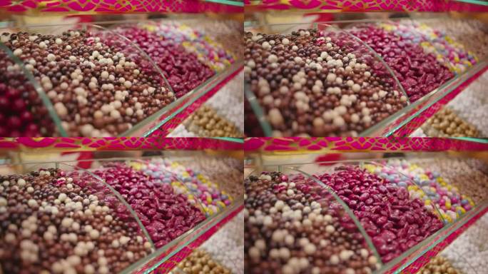 大巴扎摊位上五颜六色的土耳其糖果#SpiceMarketDiscovery #AromaExperi