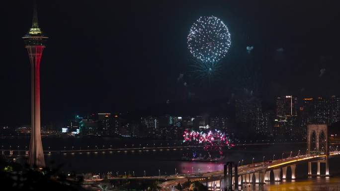 粤港澳大湾区澳门英国烟花4k