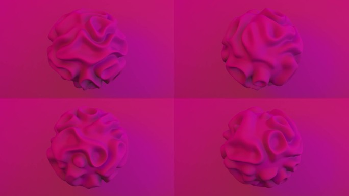 充满活力的粉红色3D球形漩涡纹理