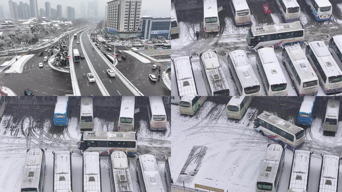 2024年武汉降雪城市街道