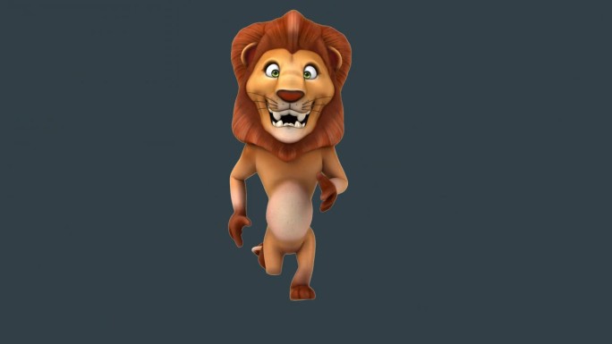 有趣的3D卡通狮子跑(含alpha通道)