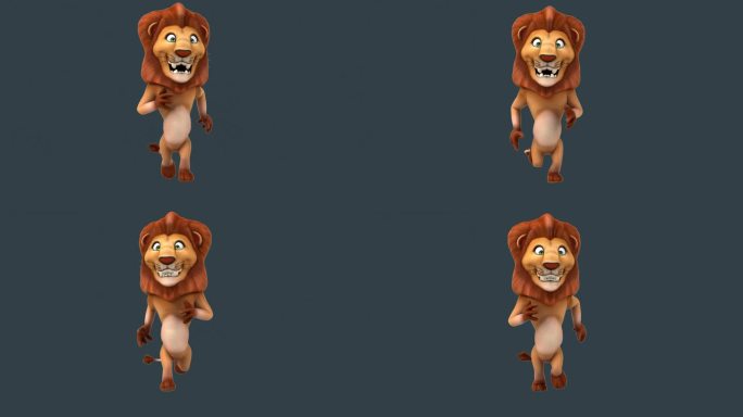 有趣的3D卡通狮子跑(含alpha通道)