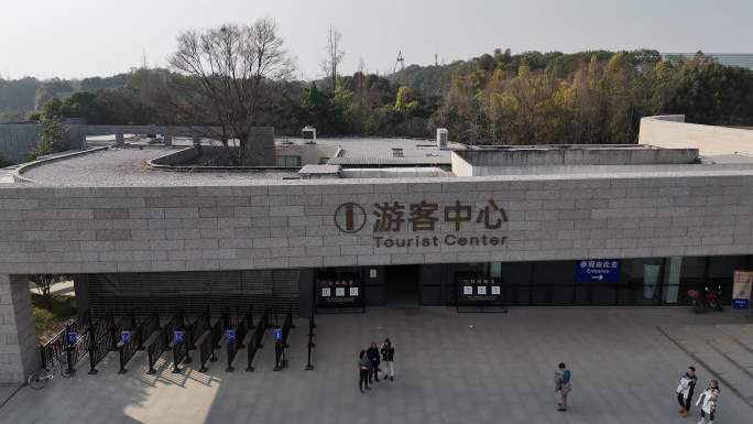 航拍四川广汉三星堆博物馆游客中心4K