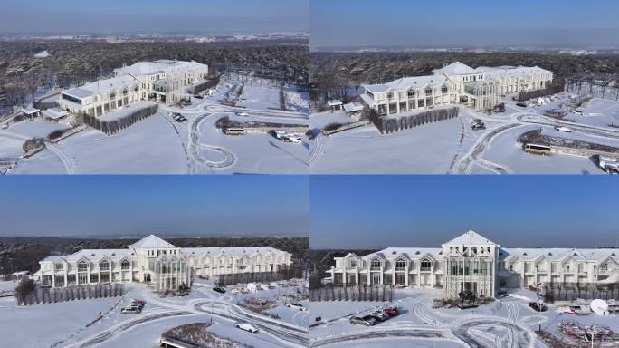 沈阳盛京高尔夫雪景4K航拍