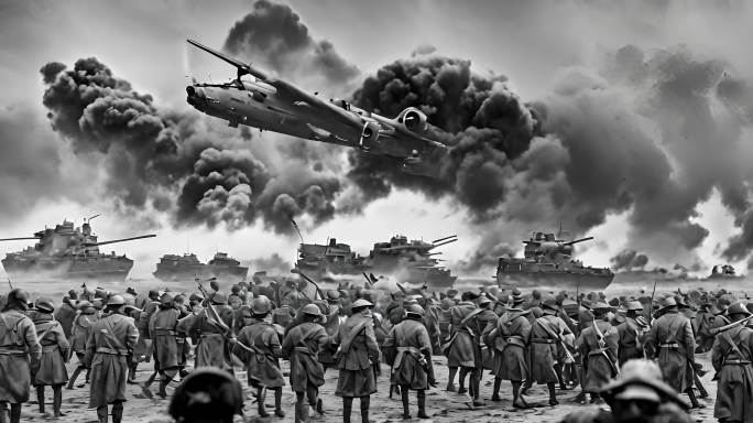 抗日战争黑白历史影像