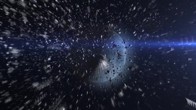 相机进入小行星区，朝向月球