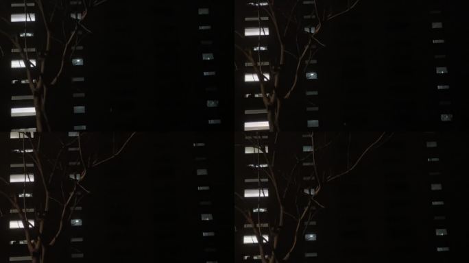 亮灯夜景窗户深夜 窗外夜灯灯光夜晚晚上