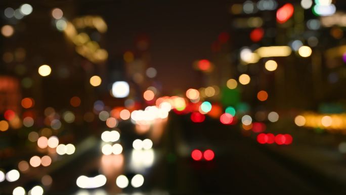北京CBD国贸桥节日夜景车流