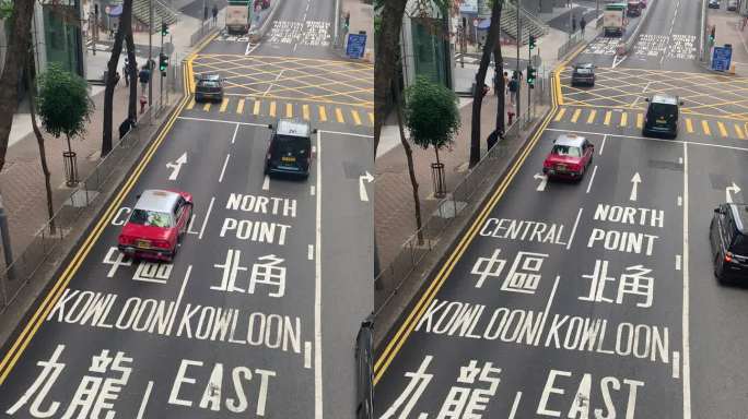 香港中环道路车流空镜