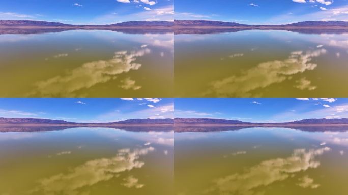 欧文斯湖高水位加利福尼亚航拍图