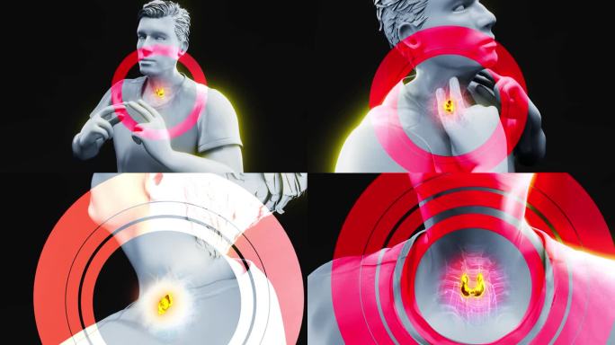 一个男人和甲状腺的抽象动画