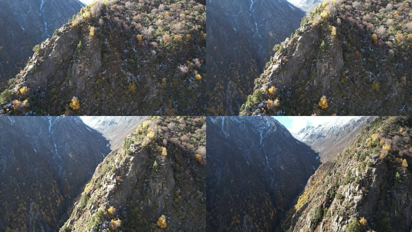 西藏雅鲁藏布江达古峡谷两岸的雪山